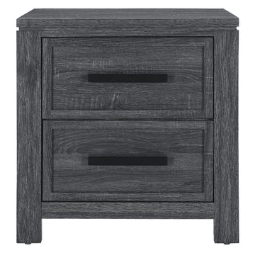 Aya Dark Grey Nightstand Dark Gray Solid Wood Mdf