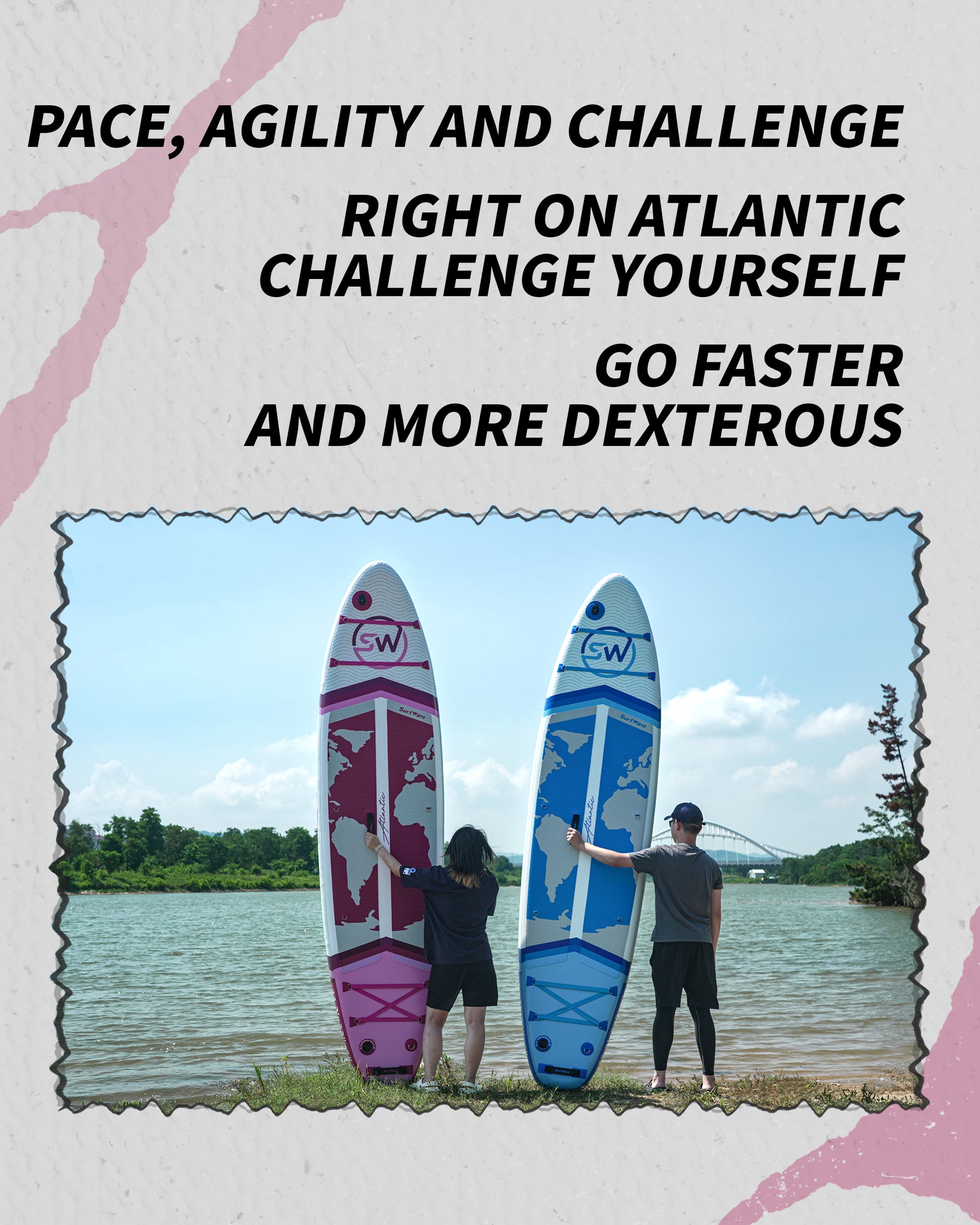 Inflatable Stand Up Paddle Board 11'X34"X6" With Accessories Water Sports Pink,White Red Anti Slip Garden & Outdoor American Design,Beach Multifunctional Pvc