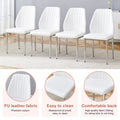 Set Of Four White Pu Comfort Dining Chairs 17.7