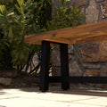 Outsunny Wooden Outdoor Garden Bench, Park Bench With Acacia Wood Seat, Front Porch Bench With Metal Frame For Conservatory, Poolside, Deck, 63