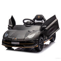 12V Kids Ride On Car W Parents Remote Control,Licensed Lamborghini Aventador Xago,Hydraulic Pressure Door,Slow Start,Early Education,Bluetooth,Adjustable Volume,Mp3,Usb,Led Lights For Kids Aged 3 8. Black 50 99 Lbs Polypropylene