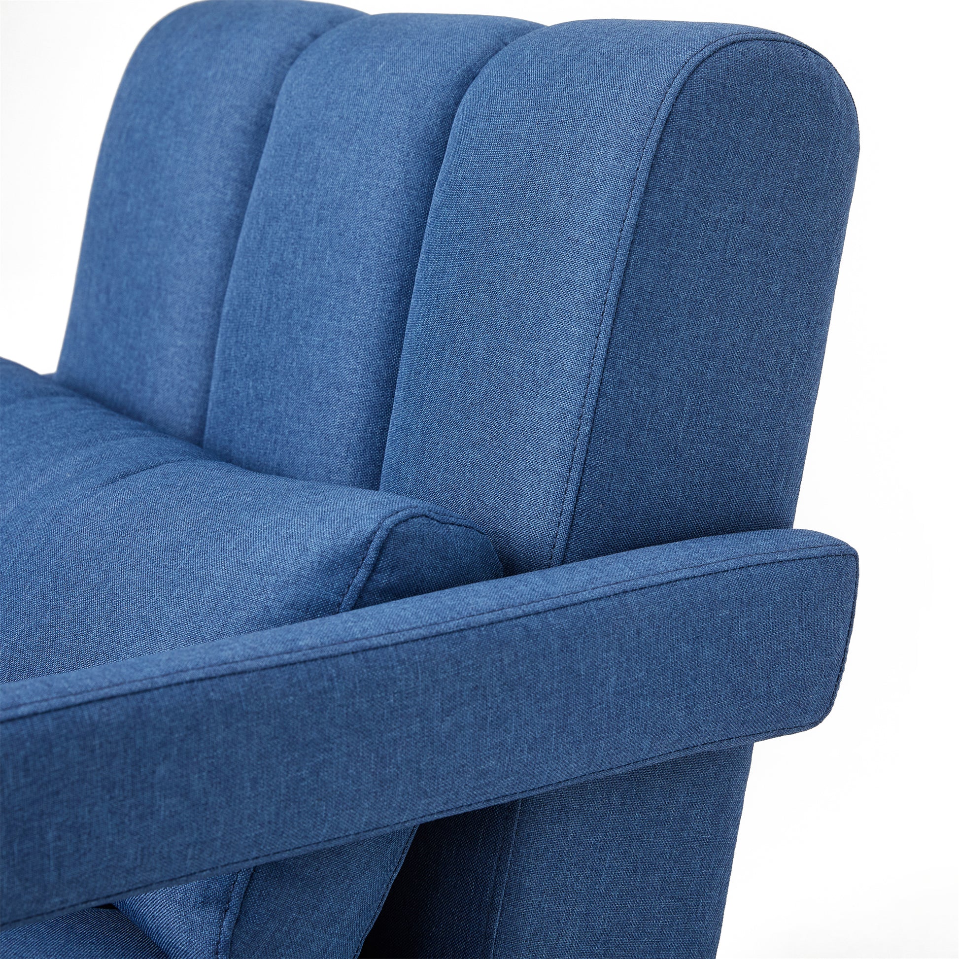 Modern Upholstered Accent Chair, Comfortable Linen Fabric With A Pillow For Living Room,Bedroom. Linen, Navy Blue Navy Blue Primary Living Space Modern Pine Foam Wood Fabric