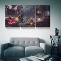 3 Panel Canvas Wall Art Prints Halloween Painting Print Gallery Wrap Artwork For Living Room Decoration 1624Inch Thickness 1.5Inch Multicolor Halloween Canvas