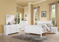 White Queen Bed Box Spring Required Queen White Wood White Traditional Sleigh Wood