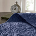 Reversible Quilt Set Navy Full Queen Navy Cotton