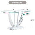 Modern Minimalist Rectangular Glass Table With 0.39 