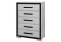 Adelaide Grey Black Chest Black Solid Wood Mdf