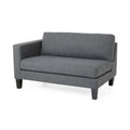 Mirod Comfy 3 Seat Sofa With Wooden Legs, Modern Style For Living Room And Study Charcoal Fabric 3 Seat