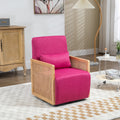 Coolmore 360 Degree Swivel Barrel Club Chair With One Pillow,Modern Comfortable Upholstered Accent Chair,Linen Accent Chair For Living Room,Bedroom Red Rose Linen Rose Red Primary Living Space Modern Foam Linen
