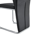 Table And Chair Set, Modern Luxurious White Imitation Marble Pattern Mdf Dining Table,Rectangular Dining Table, Matched With Uniquely Shaped Pu High Backrest Seats,Suitable For Various Occasions. White Black Seats 4 Mdf