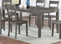 Transitional 7Pc Dining Set Rectangular Table Wood Base Ladder Back Chairs Gray Finish Wooden Dining Room Furniture Wood Wood Gray Seats 6 Wood Dining Room 72 Inches Contemporary 4 Leg Rectangular