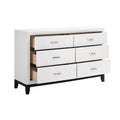 Modern Contemporary White Finish Storage Dresser Of 6X Drawers 1Pc Wooden Bedroom Furniture White Wood