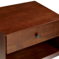 Mid Century Modern Single Drawer Solid Wood Nightstand Walnut Walnut Pine