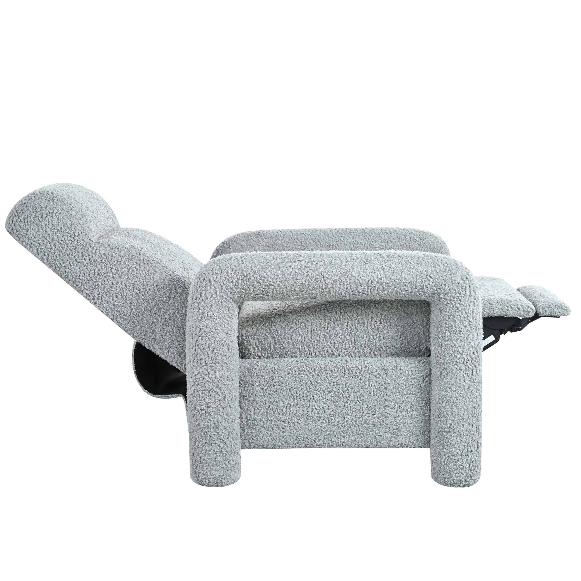 31.25" Push Back Recliner Armchair Upholstered Recliner Chair Single Sofa With Adjustable Backrest For Living Room, Light Grey Light Grey Teddy