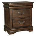 Classic Dark Cherry Finish Nightstand, Hidden Drawer, Traditional Bedroom Furniture 1Pc Bedside Table Cherry 2 Drawers Bedroom Wood