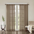 Solid Crushed Curtain Panel Pair 2 Pcs Window Panels Taupe Polyester