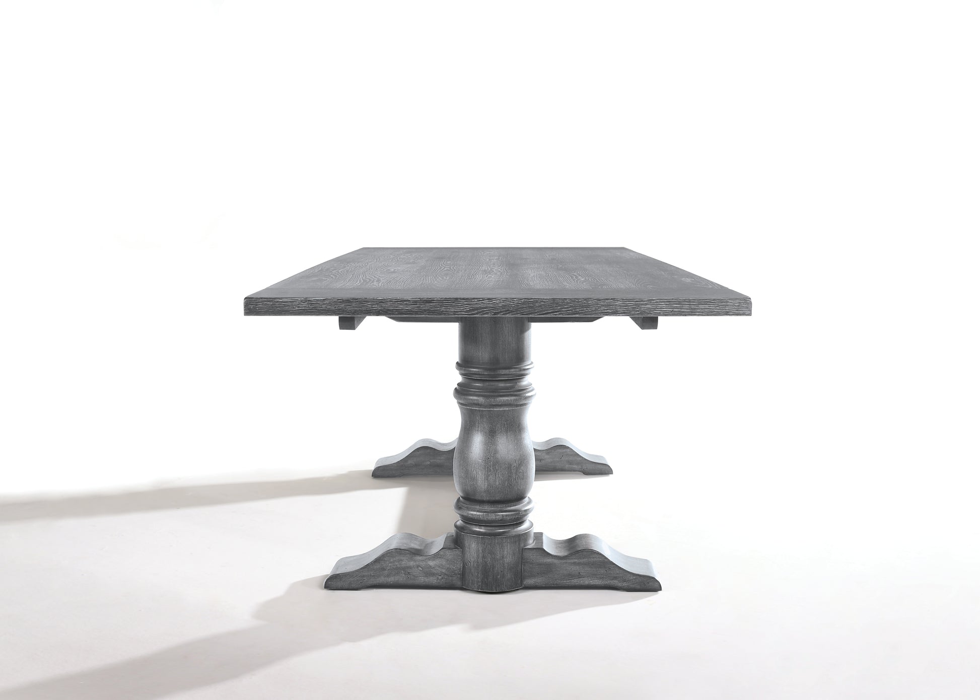Leventis Weathered Gray Finish Dining Table Gray Synthetic Wood