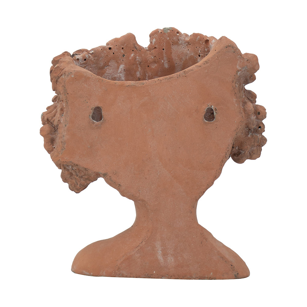 8X4X9" Visage Head Bust Planter, Brown Home Wall Planter Brown Garden & Outdoor Cement