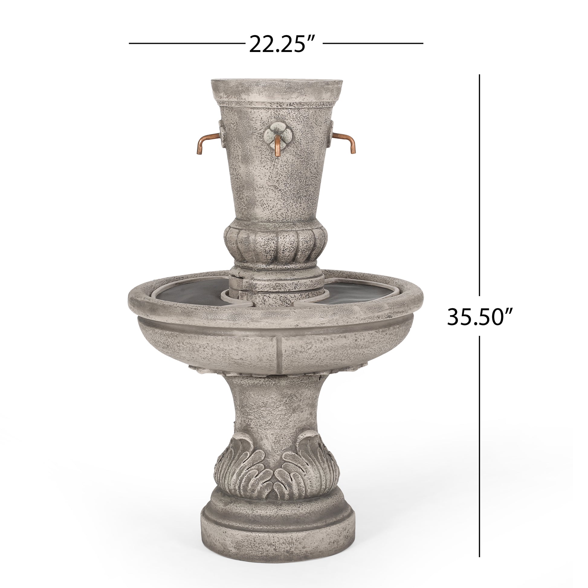 Frederick Outdoor Fountain, Light Brown Light Brown Polyresin