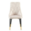 Beige Dining Chairs Set Of 4 Living Room Chair Modern Kitchen Armless Side Chair Metal Plaid Beige Dining Room Powder Coated Foam Dry Clean Modern Dining Chairs Solid Back Foam Velvet