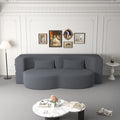 Modern Floor Sofa With 2 Pillows,Convertible Teddy Fabric Foam Filled Sleeper Sofa Bed,15