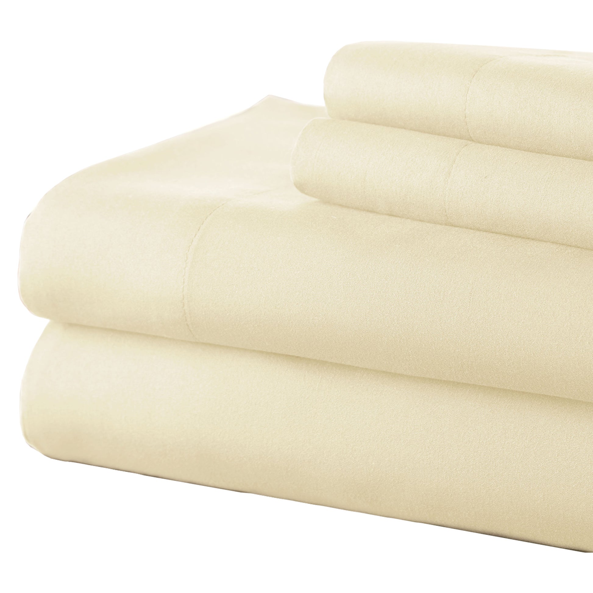 Lanester 4 Piece Full Size Deep Pocket Sheet Set The Urban Port, Cream Cream Microfiber