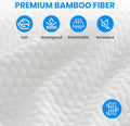 100% Waterproof Bamboo Mattress Protector Full Size Bed White Bamboo Queen