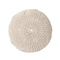Knited Pouf Beige Cotton