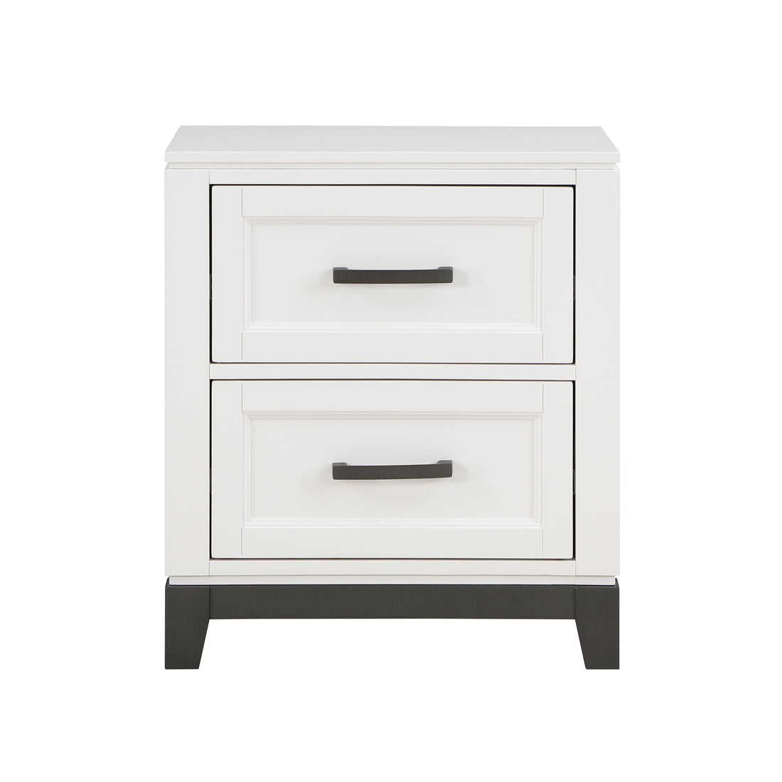 White Finish Nightstand With 2X Storage Drawers Wooden Bedroom Furniture 1Pc White 2 Drawers Bedroom Rustic,Transitional Wood
