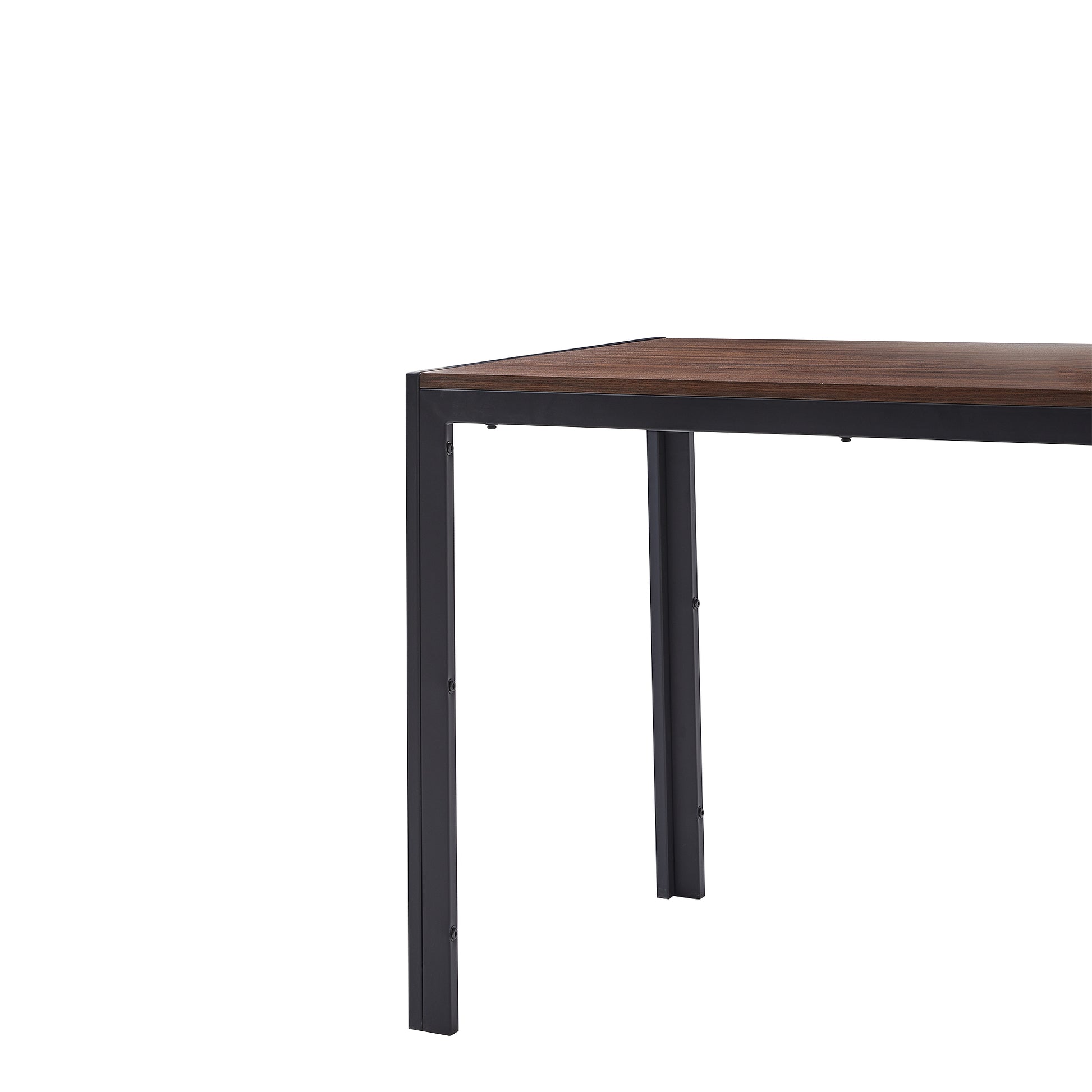 Creative Design Veneered Mdf Wood Structure Rectangular Walnut Dining Table Walnut Brown Triangular Dining Room Modern Floor Mount Kitchen & Dining Tables Mdf