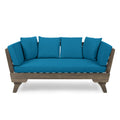 Ottavio Sofa Daybed Grey Grey Teal Wood Waterproof Fabric