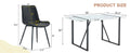 Table And Chair Set.A Modern Minimalist White Marble Veined Mdf Dining Table With Metal Frame.Paried With 6 Chairs With Pu Cushions And Black Metal Legs. Black,White Seats 6 Mdf Metal