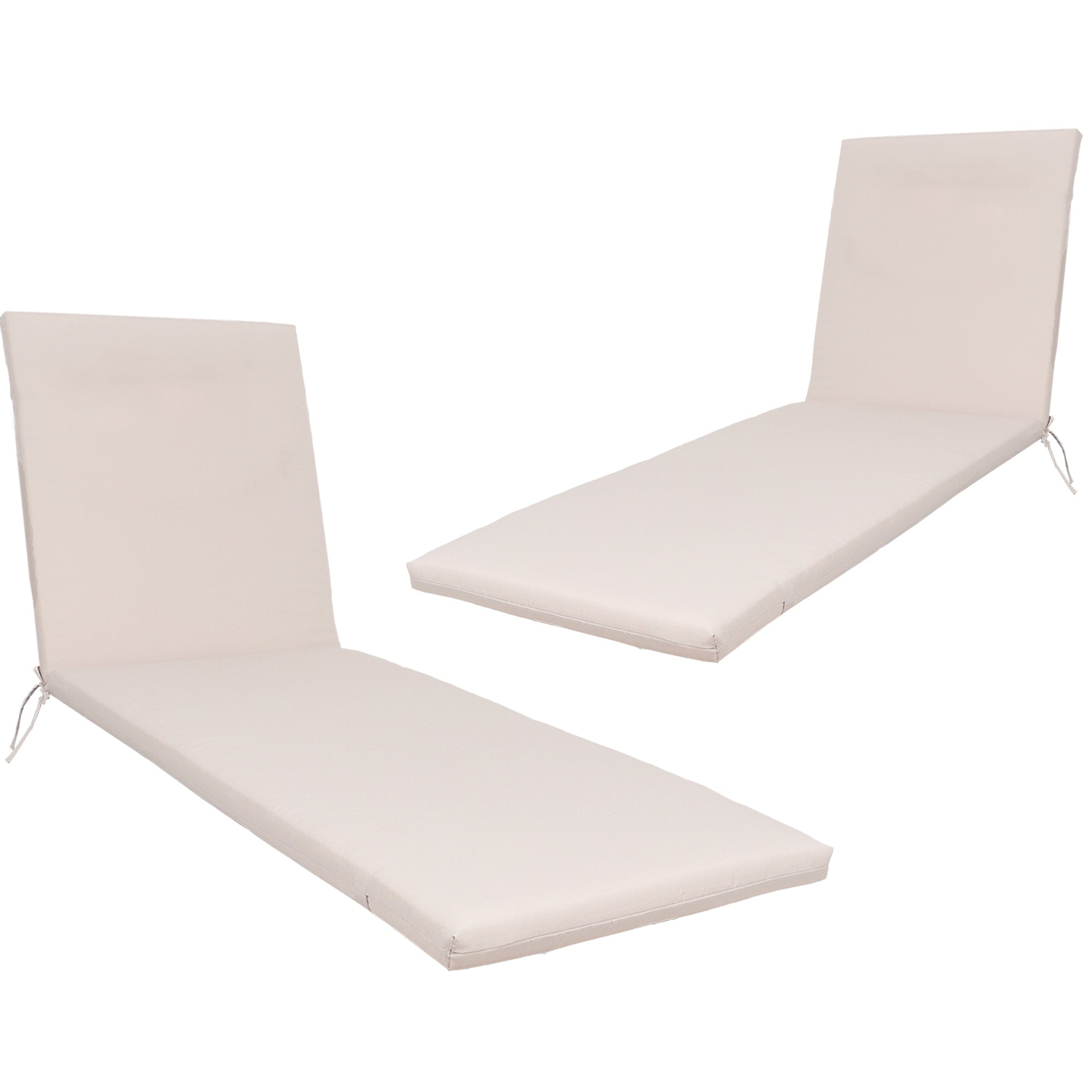 2Pcs Set Outdoor Lounge Chair Cushion Replacement Patio Funiture Seat Cushion Chaise Lounge Cushion Beige Beige Polyester