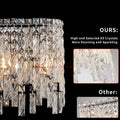 Silver Elegant Oval Crystal Chandelier, Modern Ceiling Light Fixture With Reflective Hanging Crystals For Dining Room, Living Room, And Foyers Bulbs Not Included Silver Clear Crystal Iron