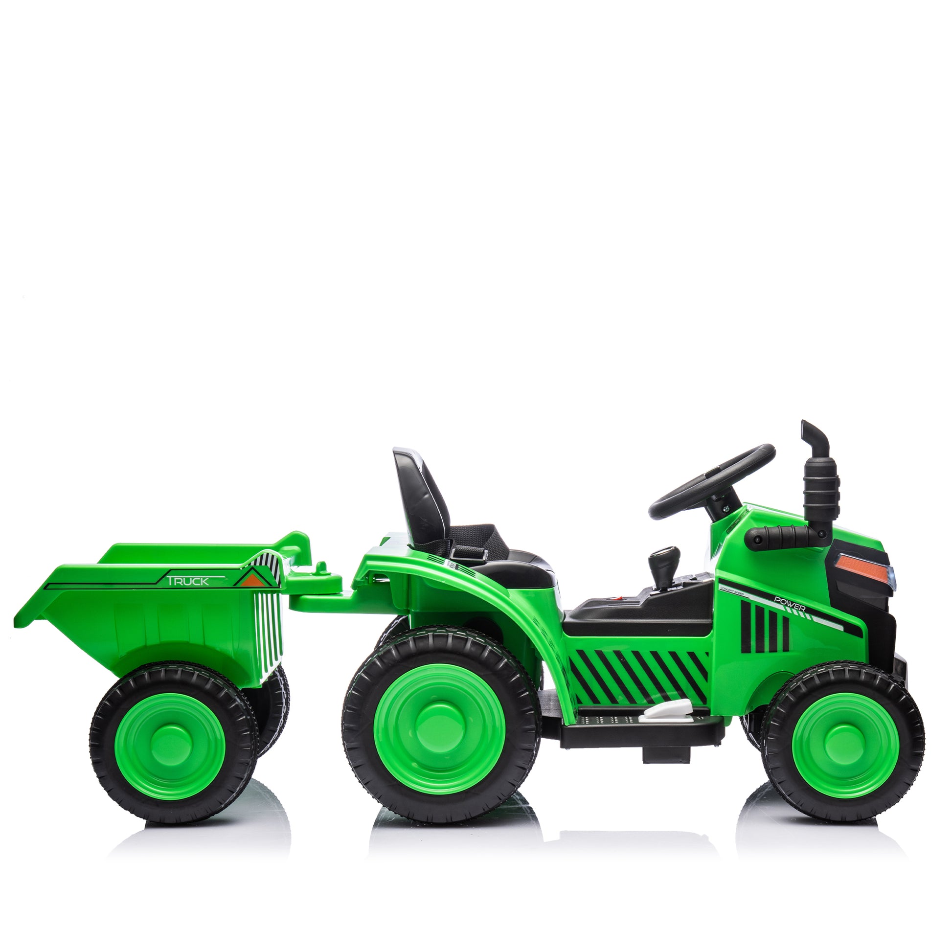 12V Kids Ride On Electric Tractor Black Knight,Kids Ride On Toy.2Wd,Non Skid Tires, Steering Wheel, Foot Pedal,With Removable Storage Tug,Light,Bluetooth,Music,Mp3,Usb,Power Display For Kids Aged 2 3. Green 50 99 Lbs Polypropylene