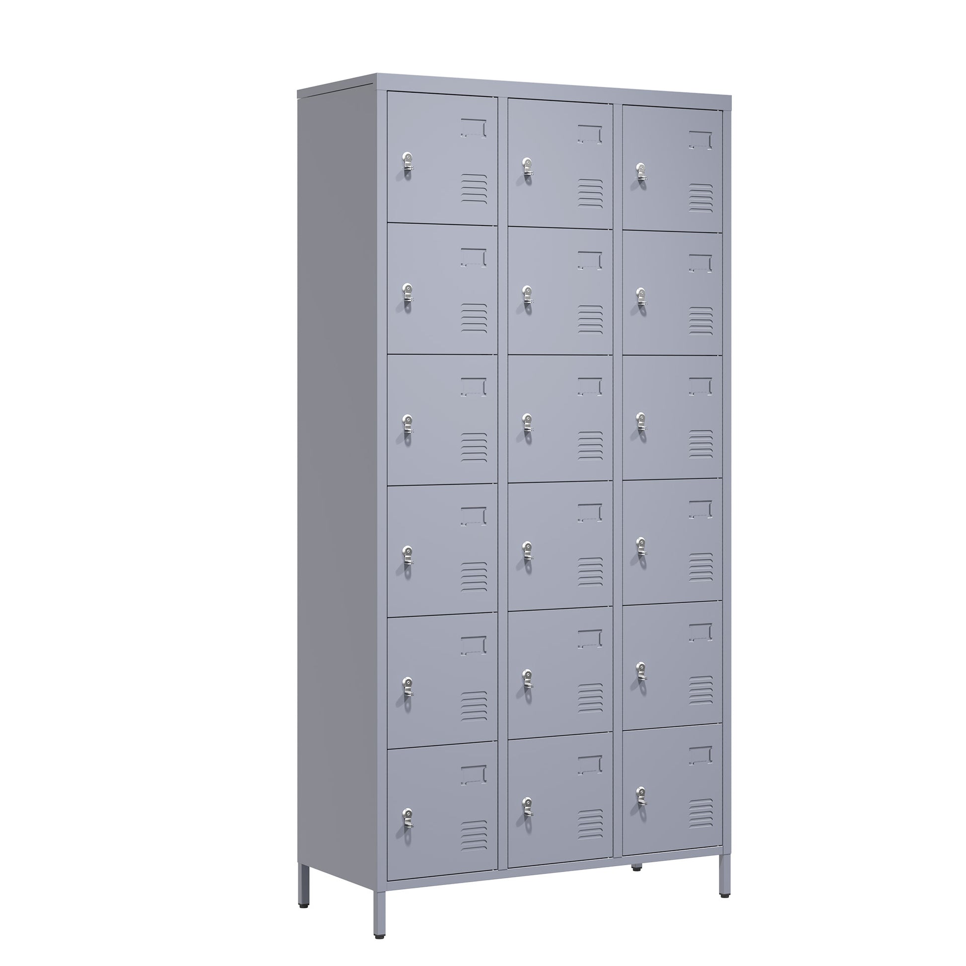 18 Door 72"H Metal Lockers With Lock For Employees,Storage Locker Cabinet For Home Gym Office School Garage,Easy Assembly,Gray 5 Or More Spaces Gray Primary Living Space Door Locks Modern Metal