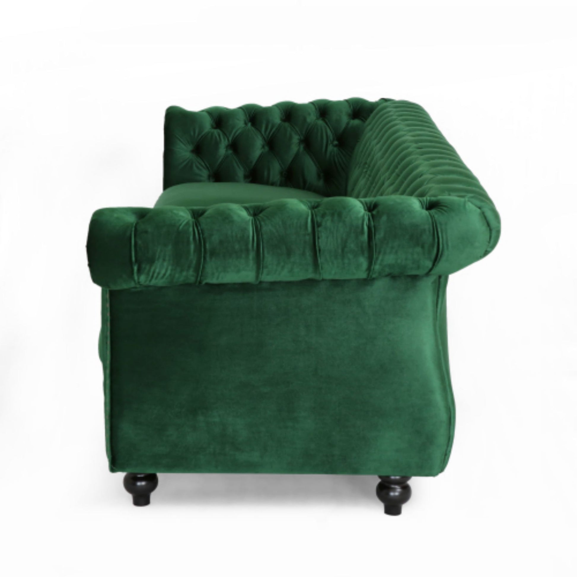 Durable 3 Seater Emerald Velvet Sofa, Combining Luxurious Comfort With Timeless Design, Perfect For Elegant Living Spaces, Featuring Plush Upholstery For Relaxation And A Touch Of Sophisticated Style Emerald Velvet Wood Primary Living Space Medium Soft