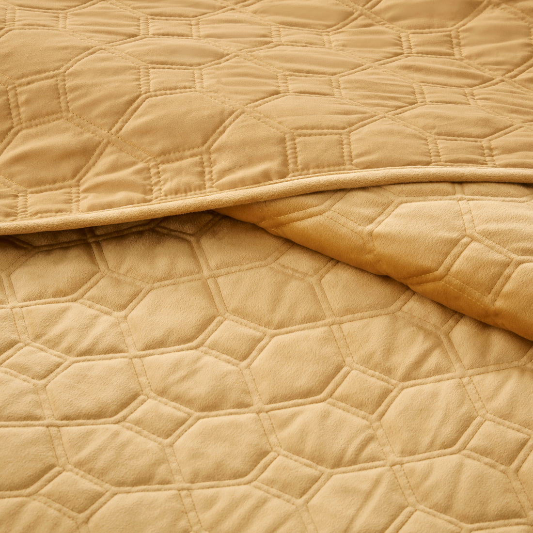 3 Piece Velvet Quilt Set Mustard Full Queen Full Mustard Cotton