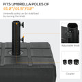 Outsunny 88 Lbs. Fillable Umbrella Base With Steel Umbrella Holder For 1.25
