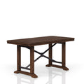 Casual Counter Height Double Pedestal Dining Table Brown Finish Brown Solid Wood Mdf