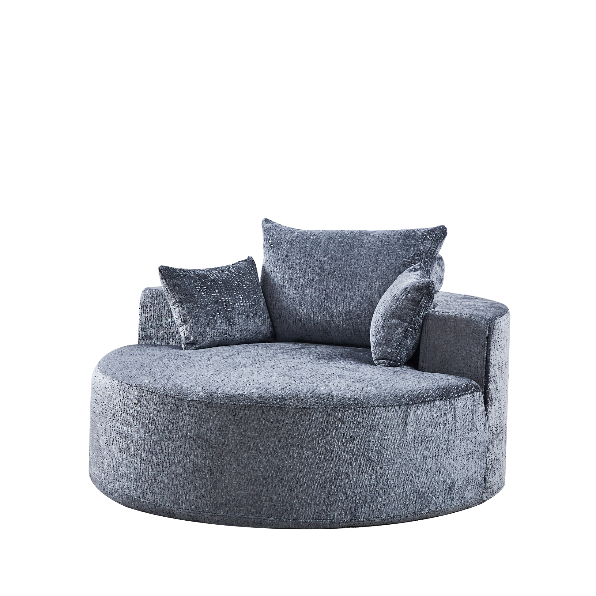 55''L Chenille Sponge Single Sofa,No Assembly Required,Fluffy Modern Sleeper Chair For Living Room, Bedroom, Lounge And Projection Room Not A Swivel Chair. Grey Foam Chenille 1 Seat