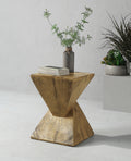 Oak Accent Table With Pedestal Oak Primary Living Space Square Cement Pedestal