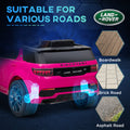 Qaba Land Rover Discovery Sport Licensed 12V Kids Ride On Car, Battery Powered Kids Electric Car With Remote Control, Soft Start, Led Lights, Music Horn, 3 Speeds, Pink Pink Plastic