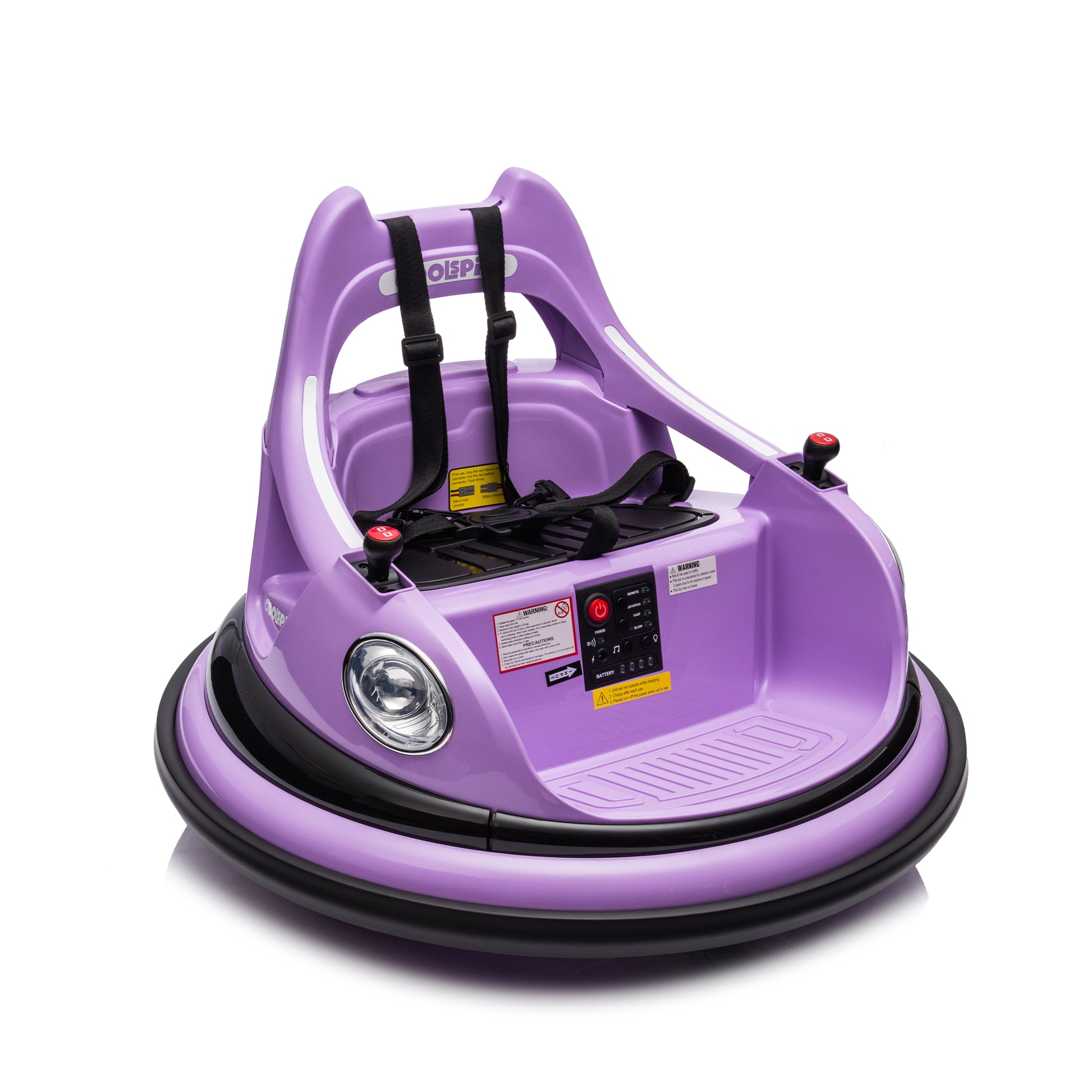 12V Ride On Bumper Car For Kids,Electric Car For Kids,1.5 5 Years Old,W Remote Control, Led Lights, Bluetooth & 360 Degree Spin, Vehicle Body With Anti Collision Paddingfive Point Safety Belt,2Wd Purple Polyethylene