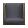 Oana Club Chair Grey Wood Fabric