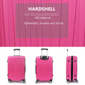 Abs Hard Shell 3 Piece Luggage Set 20 24 28 With 360 Rotating Wheel And Tsa Lock Men And Women Ideal For Business Trips And Family Getaways Rose Red Abs