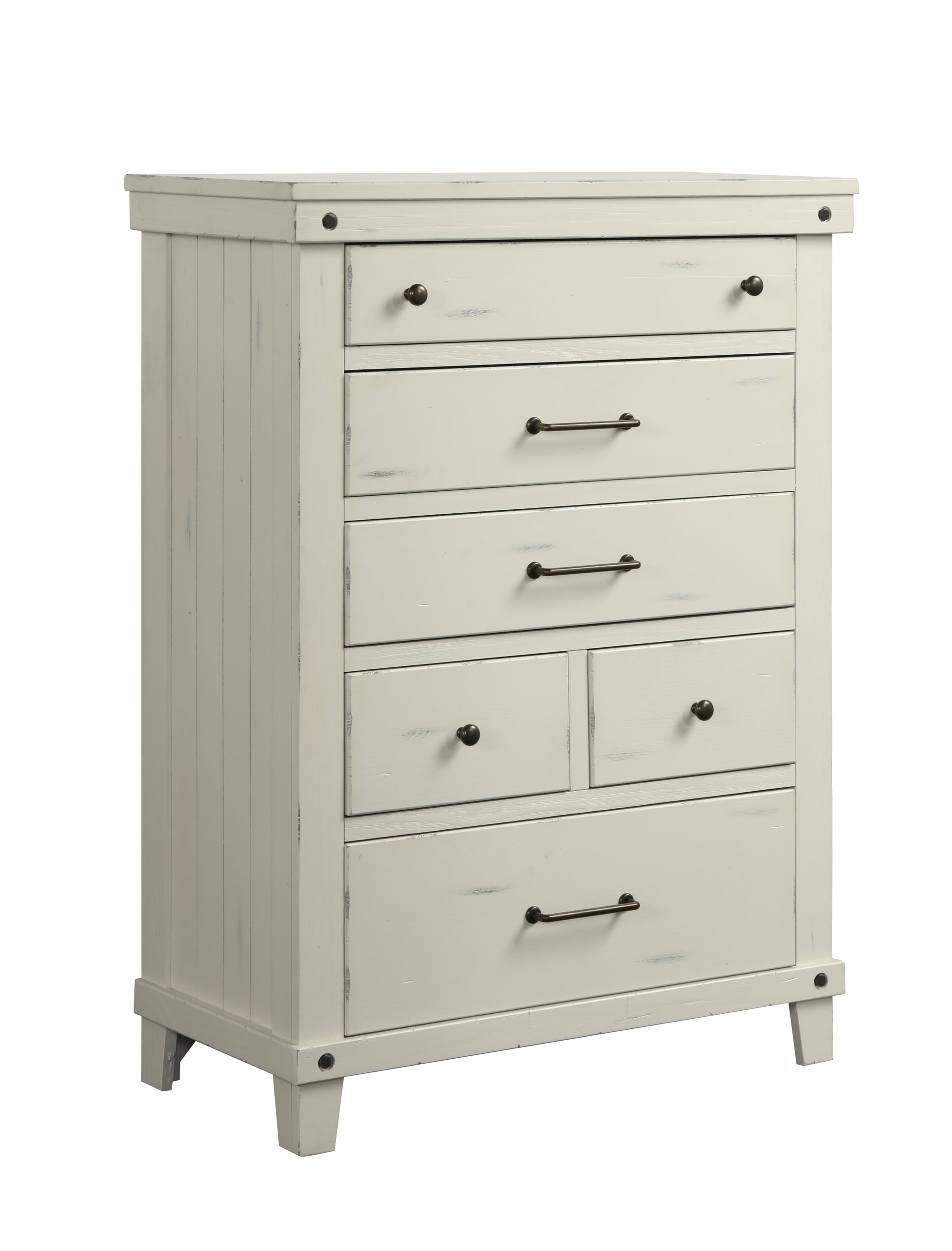 6 Drawer Chest White Solid Wood Mdf