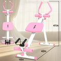 4 In 1 Ab Workout Exercise Equipment Rowing Machine Leg Press Machine Ab Glider Machine Roman Chair Fitness Equipment For Ab Workout Core Strength Training Pink Abs Rubber Steel Q235