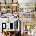 Farmhouse Rattan Pendant Lights, 15.7