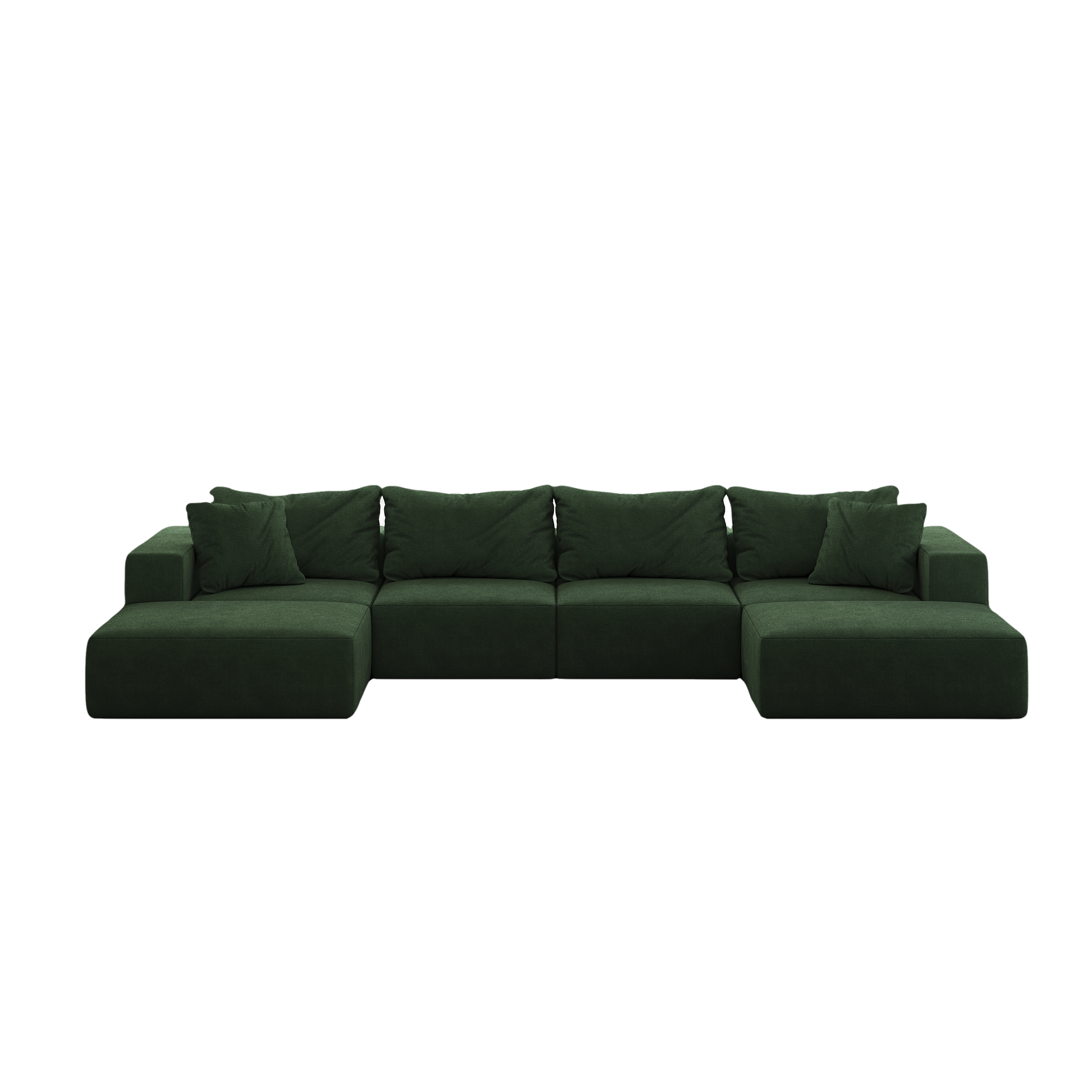 Oversized Sponge Cloud Sofa,Modern Upholstered Sectional Sofa Couch Set,Modular 162" L Shaped Sectional Living Room Sofa Set With 6 Pillows,Free Combination Sofa Couch For Living Room,Bedroom Green Foam Chenille 6 Seat